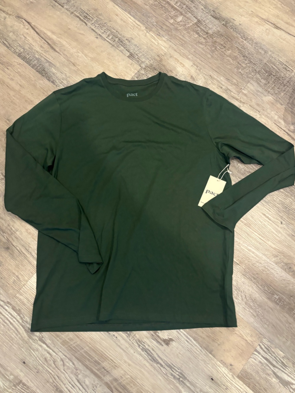 Pact Men's Long Sleeve Shirt Forest Green
